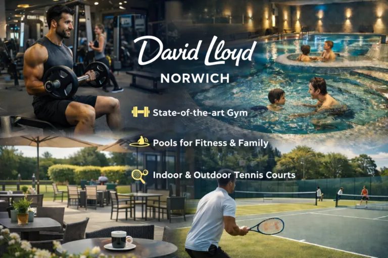 tennis, gym, swimming and family gatherings settings at david lloyd norwich are shwon in this picture
